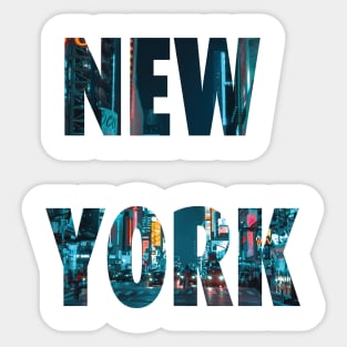 New York city walk typography letters NY city Sticker